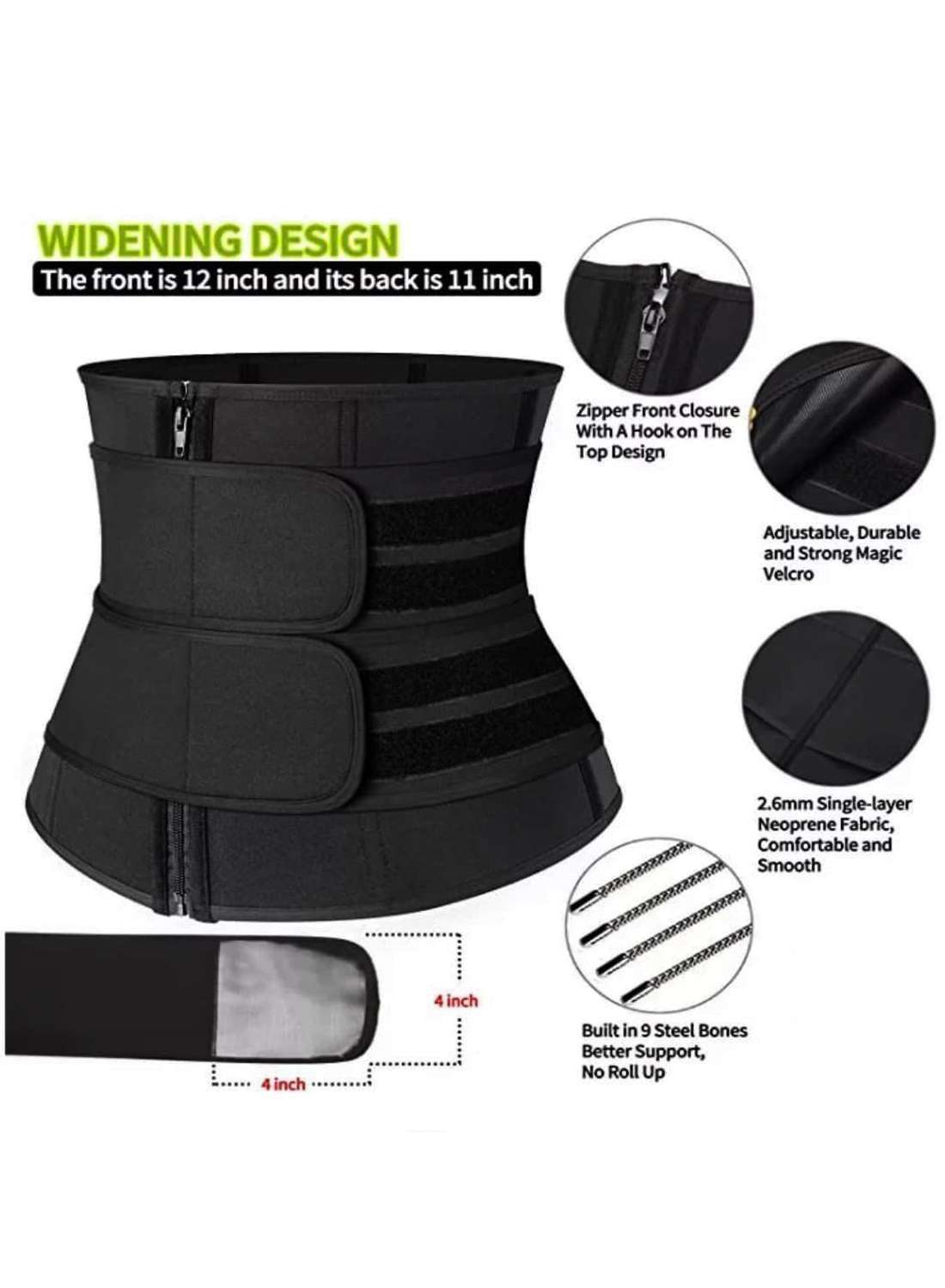 Adjustable Weight Loss Wrap Sweat Band Stomach Waist Trainer Back