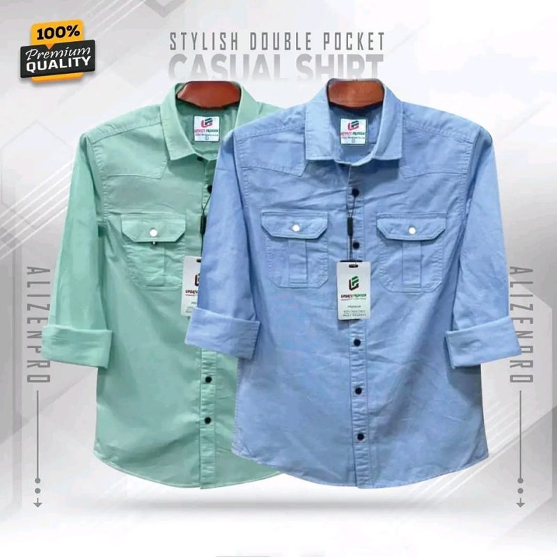 Double Pocket Casual Cotton Shirt Combo2 - Image 2