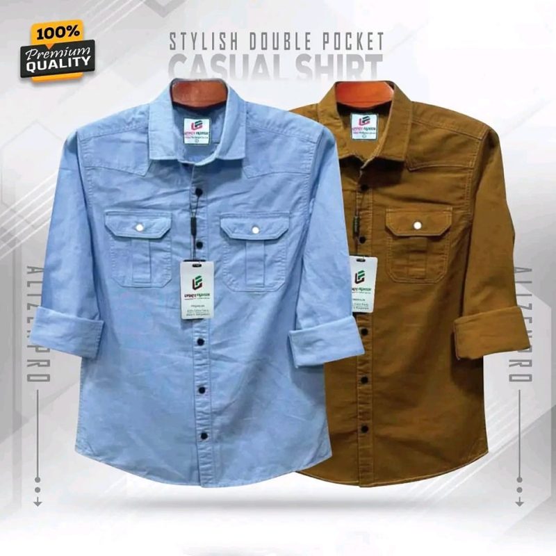 Double Pocket Casual Cotton Shirt Combo2 - Image 3