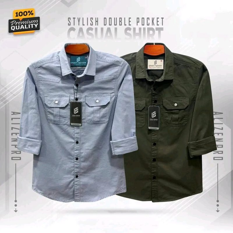 Double Pocket Casual Cotton Shirt Combo2 - Image 12