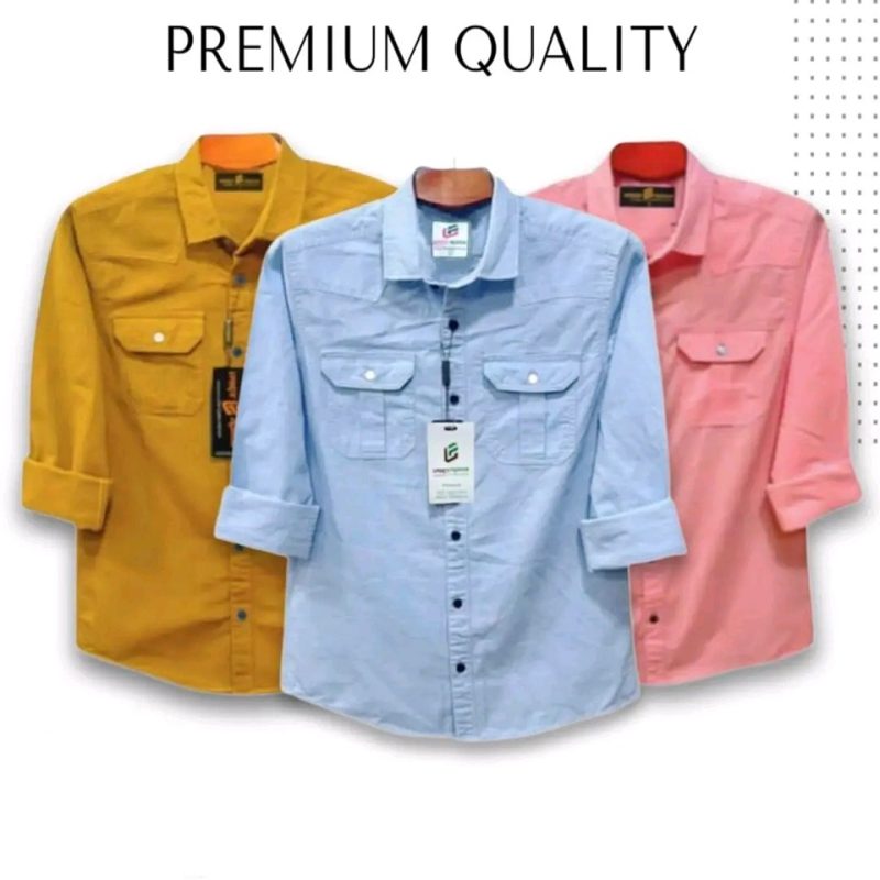 Double Pocket Casual Cotton Shirt Combo3 - Image 5