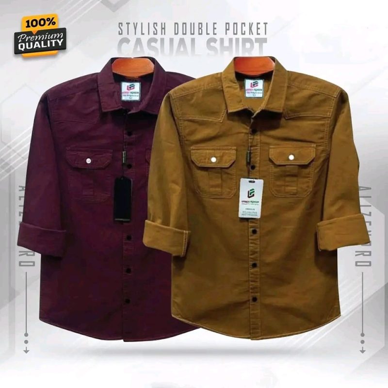 Double Pocket Casual Cotton Shirt Combo2 - Image 15