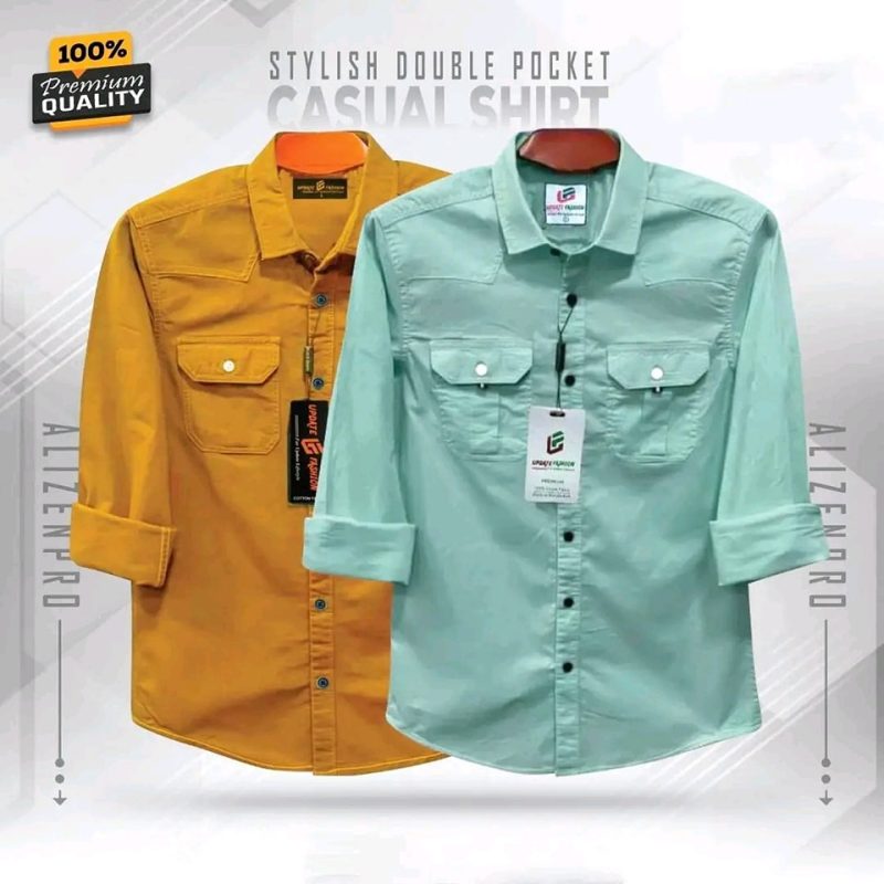 Double Pocket Casual Cotton Shirt Combo2 - Image 16
