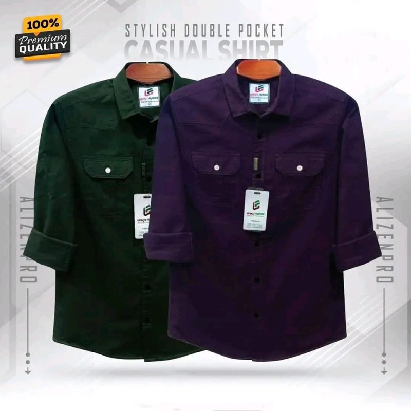 Double Pocket Casual Cotton Shirt Combo2 - Image 17