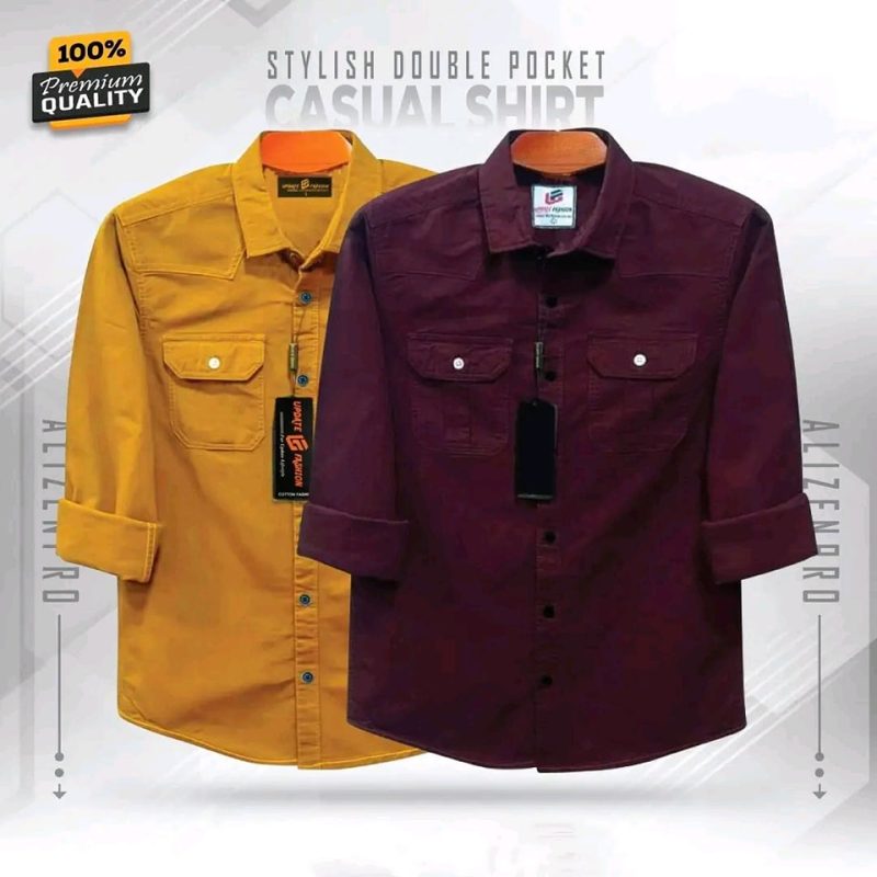 Double Pocket Casual Cotton Shirt Combo2 - Image 19