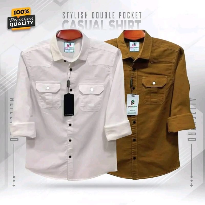 Double Pocket Casual Cotton Shirt Combo2 - Image 20