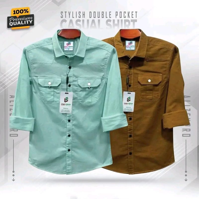 Double Pocket Casual Cotton Shirt Combo2 - Image 21
