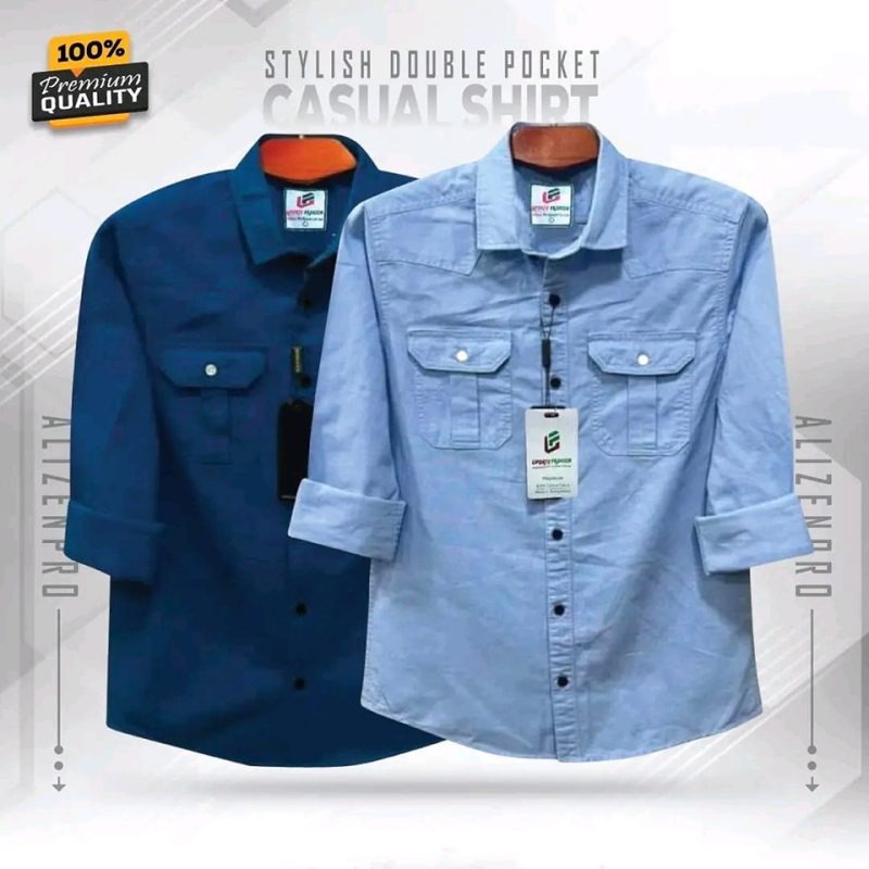 Double Pocket Casual Cotton Shirt Combo2 - Image 22