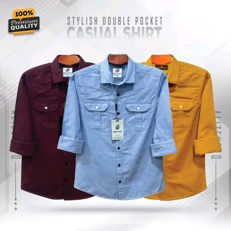 Double Pocket Casual Cotton Shirt Combo3 - Image 9