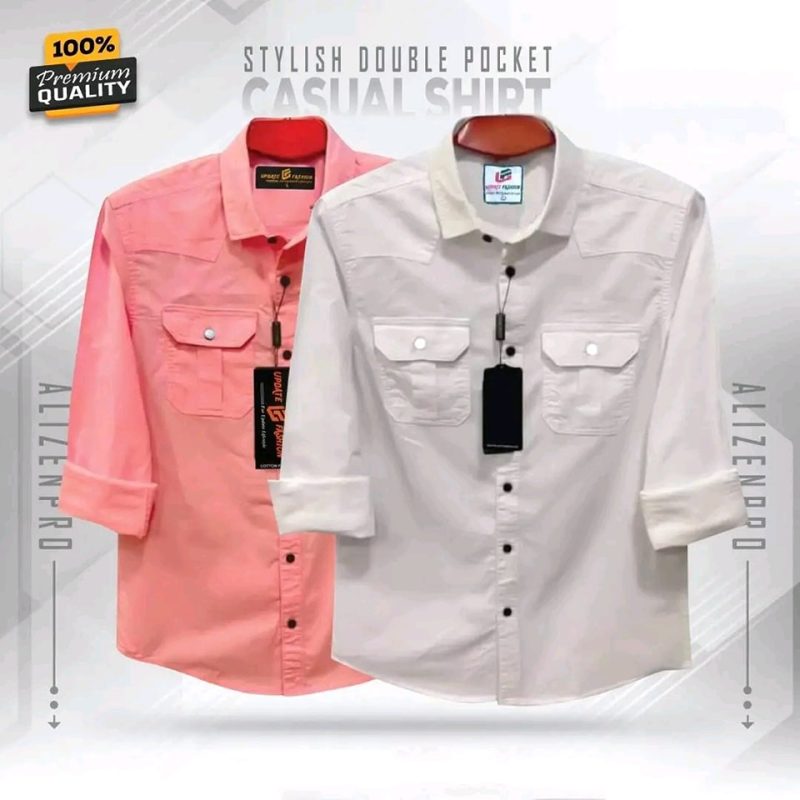 Double Pocket Casual Cotton Shirt Combo2 - Image 23