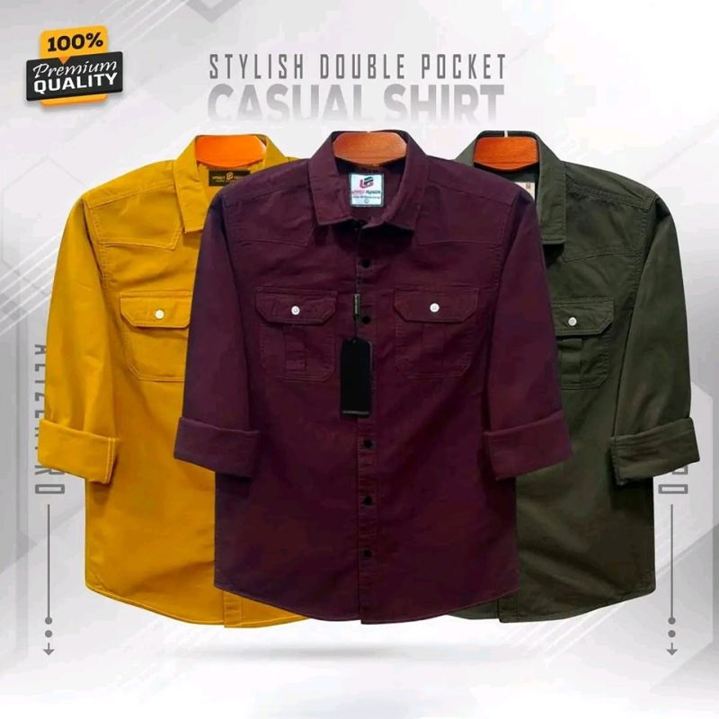 Double Pocket Casual Cotton Shirt Combo3 - Image 10