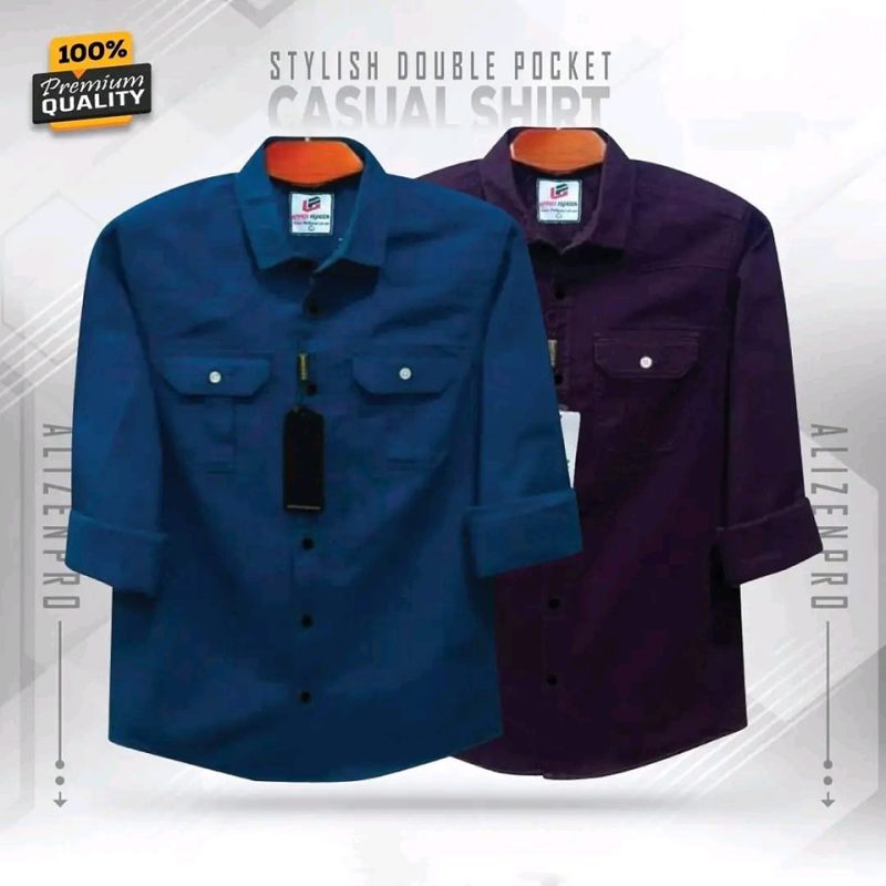 Double Pocket Casual Cotton Shirt Combo2 - Image 24