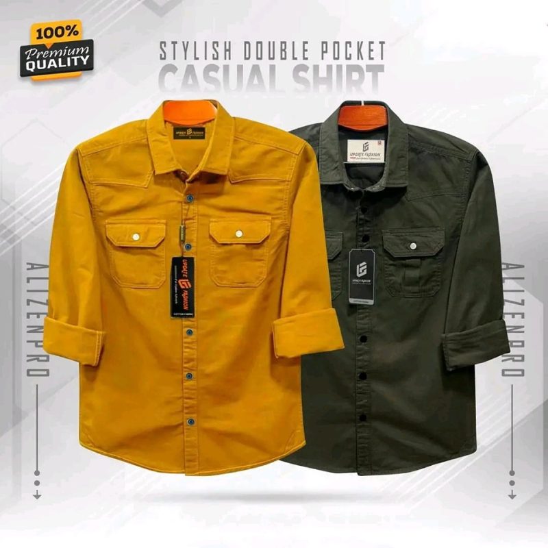 Double Pocket Casual Cotton Shirt Combo2 - Image 25