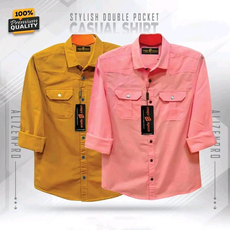 Double Pocket Casual Cotton Shirt Combo2 - Image 26