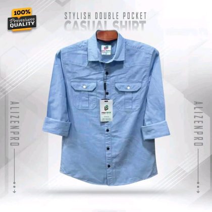 Double Pocket Shirt - Sky Blue