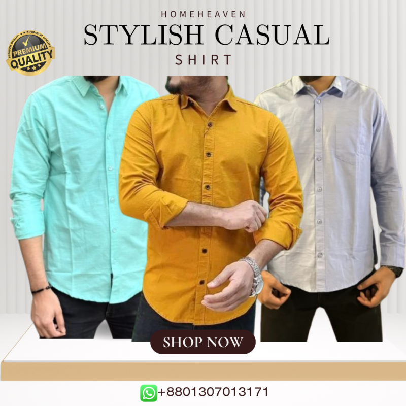 Single Pocket Casual Cotton Shirt 3Pics - Image 11