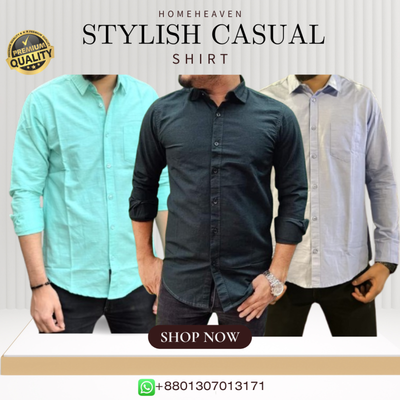Single Pocket Casual Cotton Shirt 3Pics - Image 7