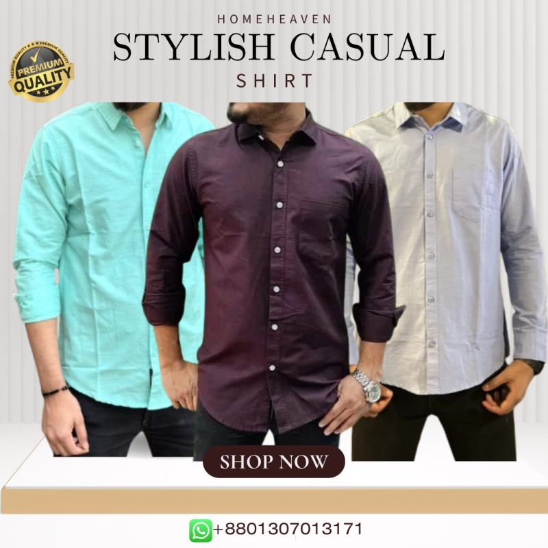 Single Pocket Casual Cotton Shirt 3Pics - Image 14