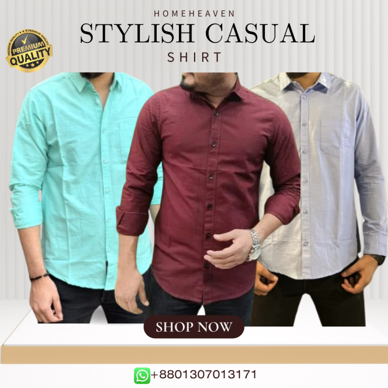 Single Pocket Casual Cotton Shirt 3Pics - Image 15