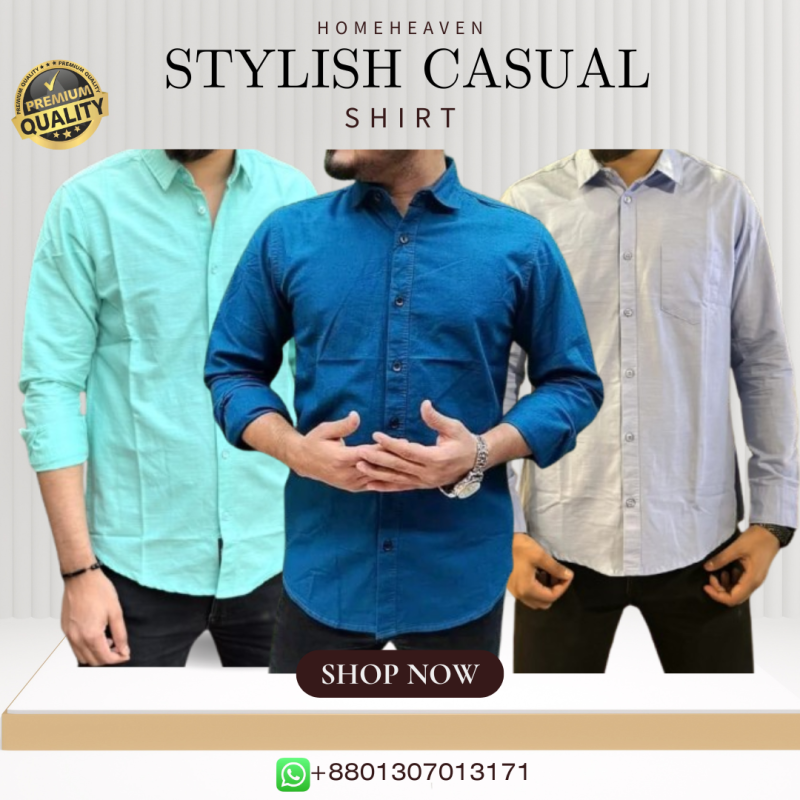 Single Pocket Casual Cotton Shirt 3Pics - Image 8