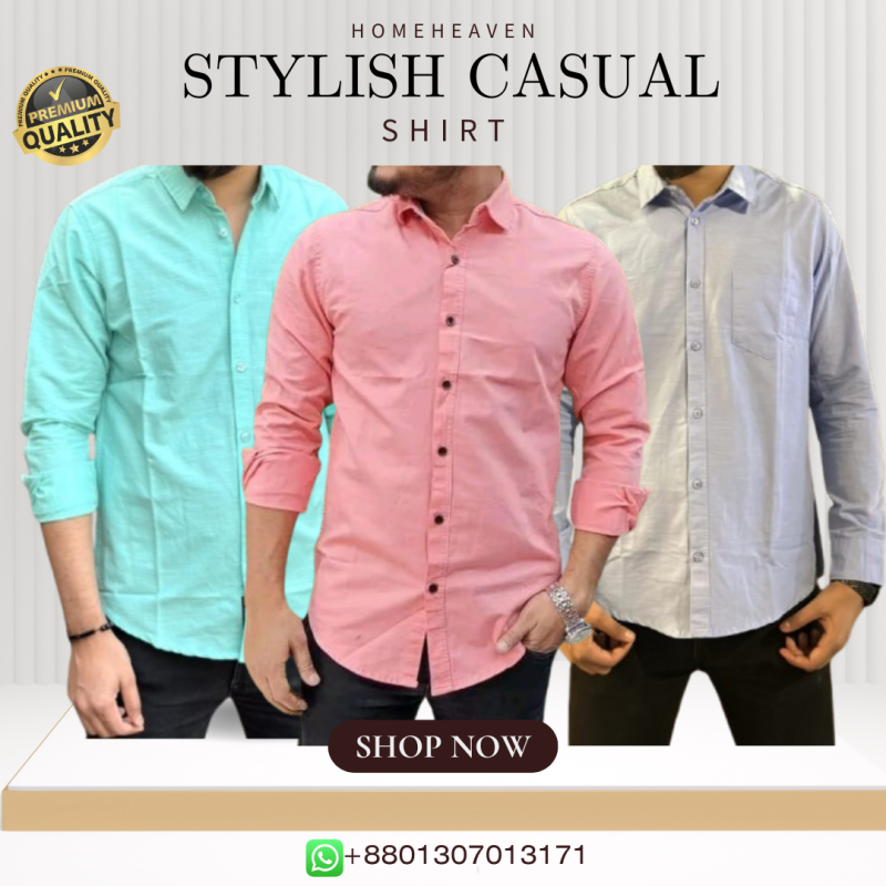 Single Pocket Casual Cotton Shirt 3Pics - Image 9