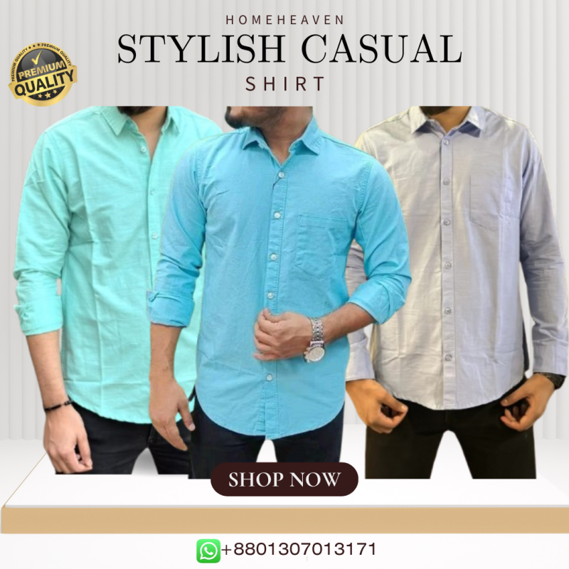 Single Pocket Casual Cotton Shirt 3Pics - Image 10
