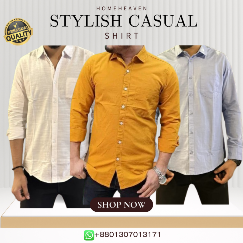 Single Pocket Casual Cotton Shirt 3Pics - Image 12