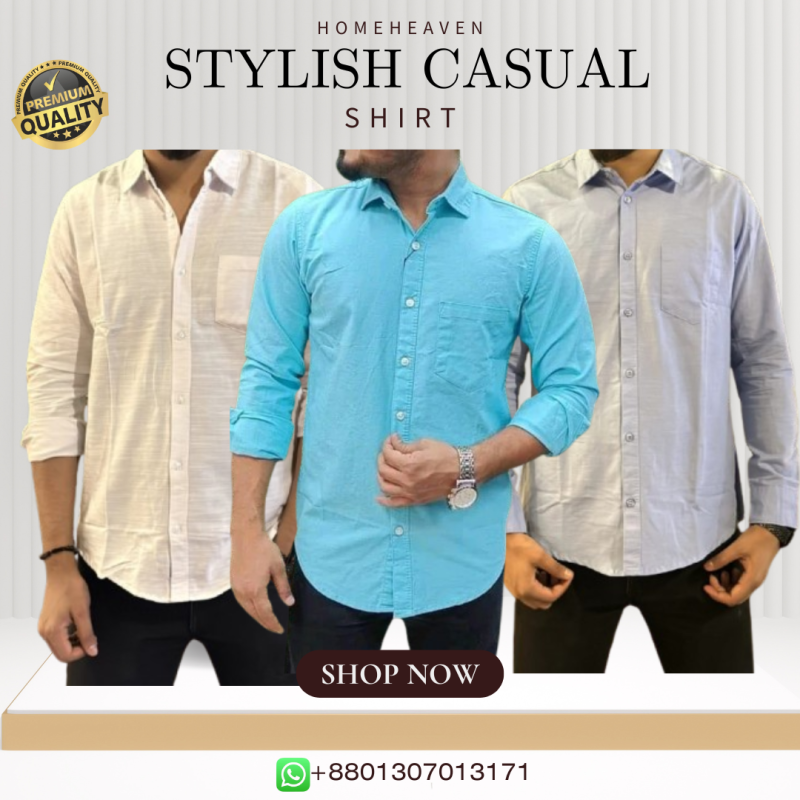 Single Pocket Casual Cotton Shirt 3Pics - Image 3
