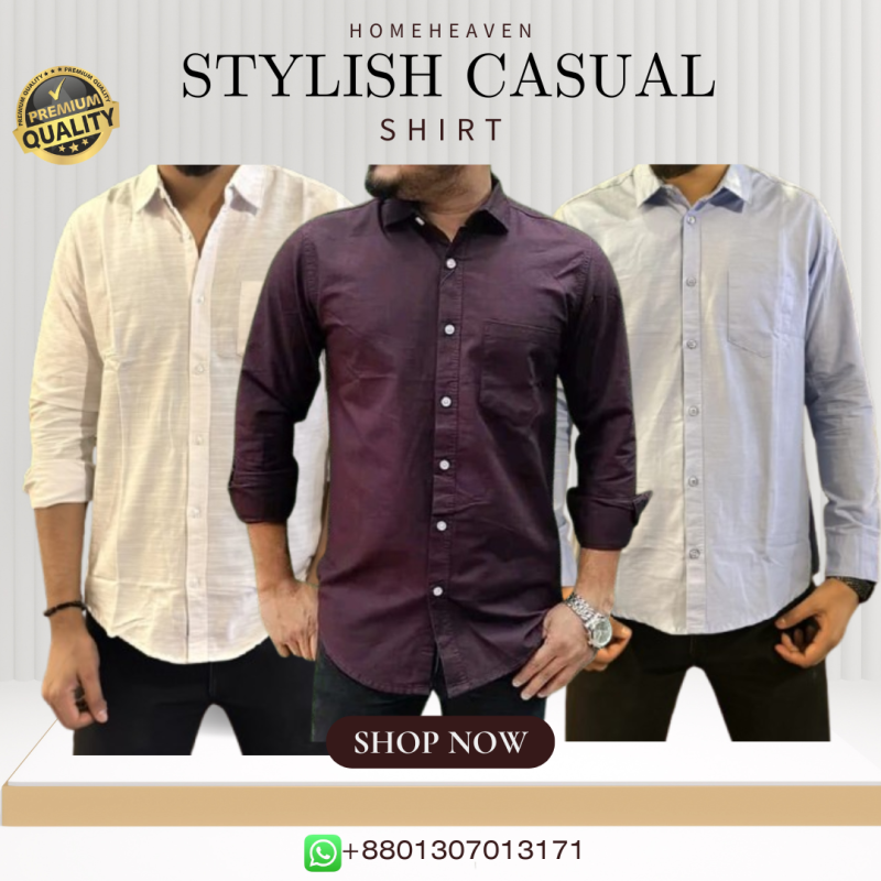 Single Pocket Casual Cotton Shirt 3Pics - Image 13