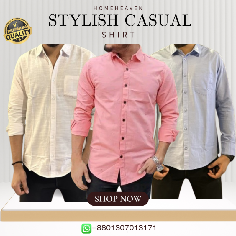 Single Pocket Casual Cotton Shirt 3Pics - Image 4