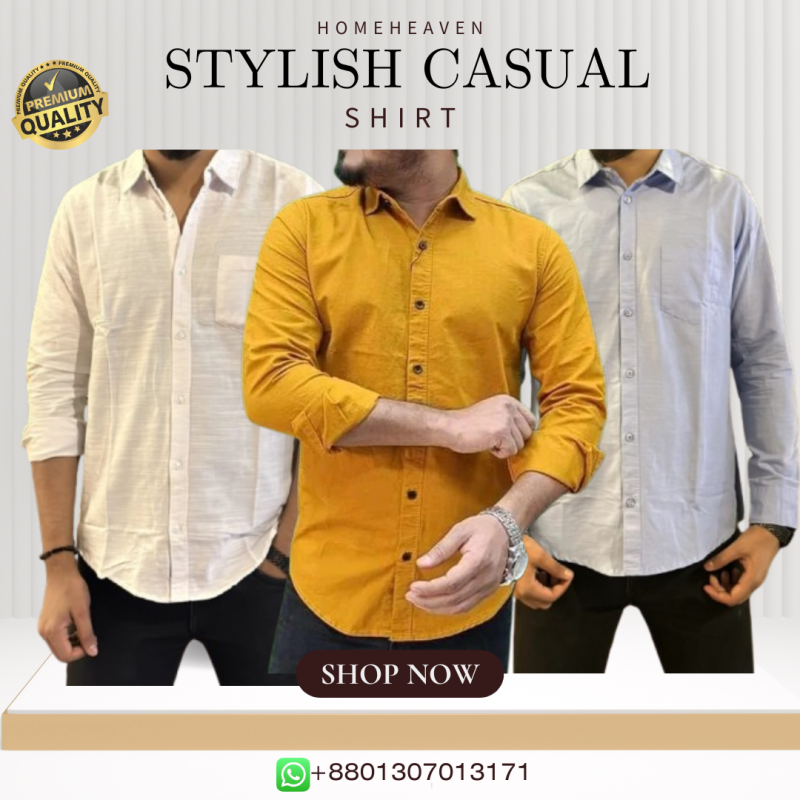 Single Pocket Casual Cotton Shirt 3Pics - Image 5