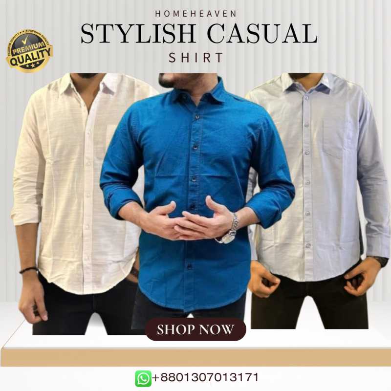 Single Pocket Casual Cotton Shirt 3Pics - Image 6