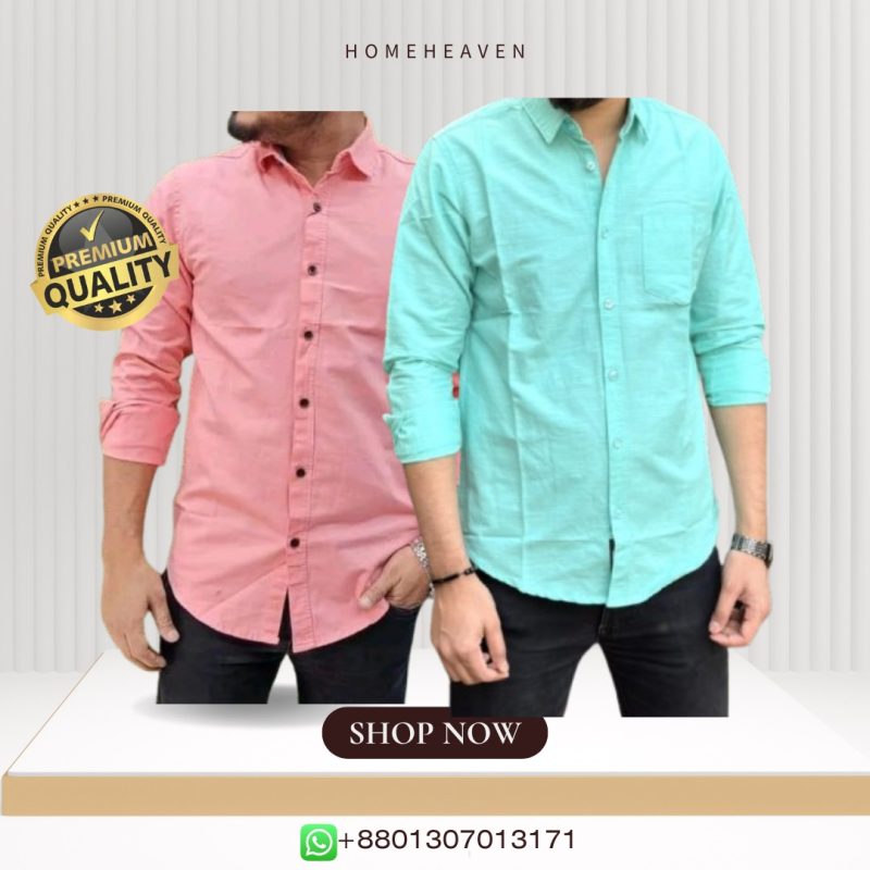 Single Pocket Casual Cotton Shirt 2Pics - Image 8