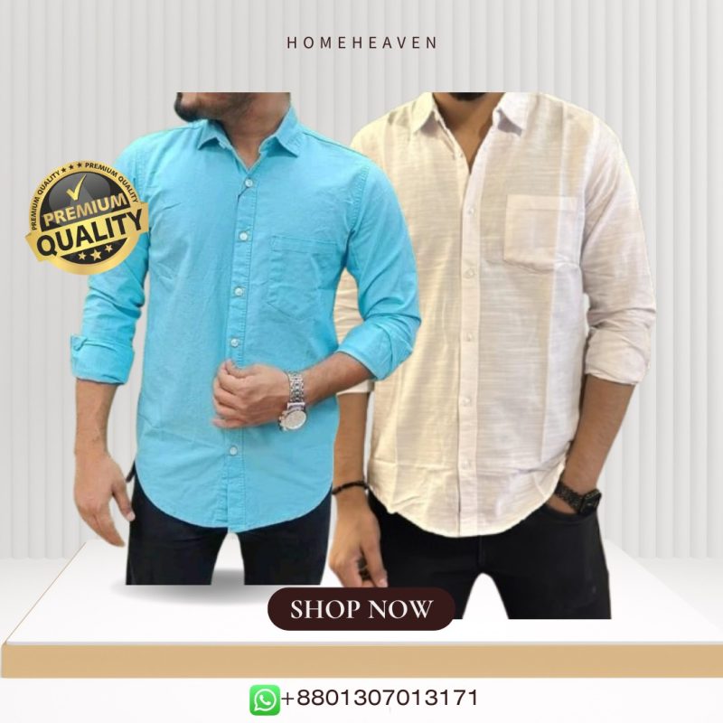 Single Pocket Casual Cotton Shirt 2Pics - Image 12