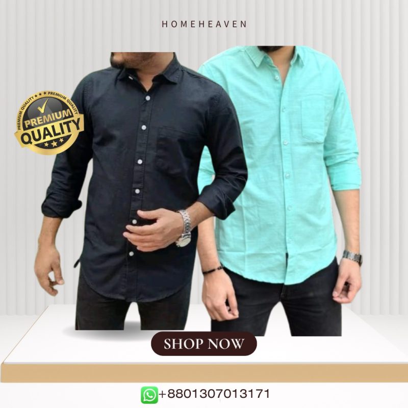 Single Pocket Casual Cotton Shirt 2Pics - Image 9