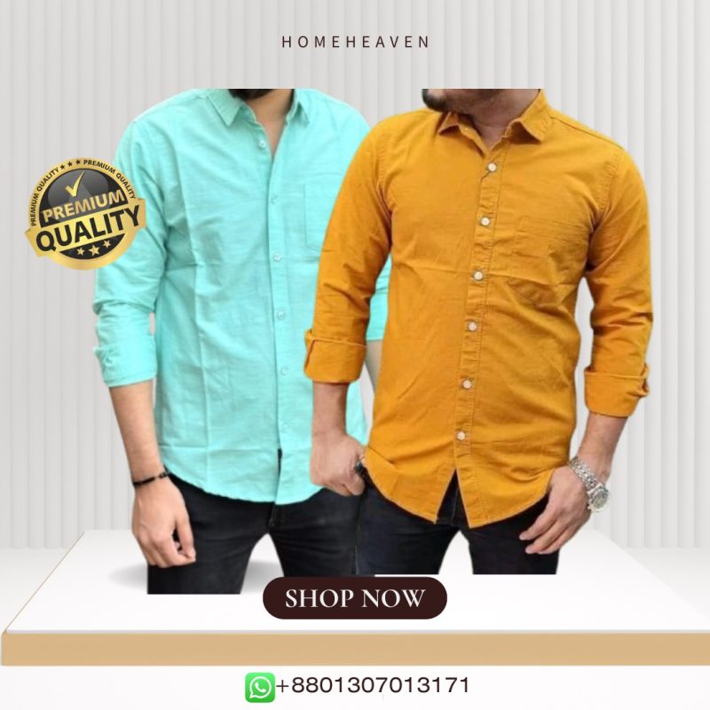 Single Pocket Casual Cotton Shirt 2Pics - Image 4
