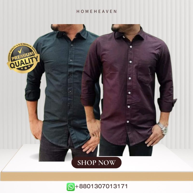 Single Pocket Casual Cotton Shirt 2Pics - Image 3