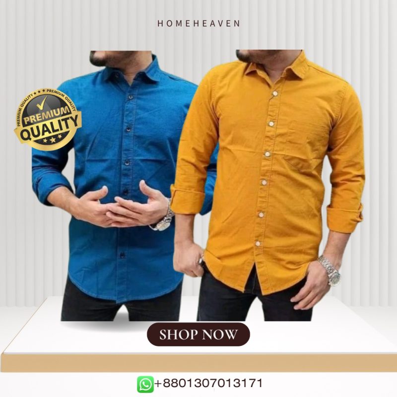Single Pocket Casual Cotton Shirt 2Pics - Image 5